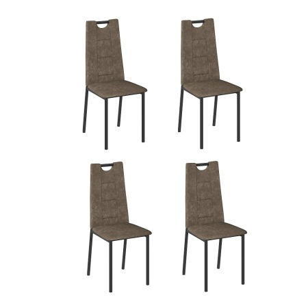 Комплект стульев Орлеан (4 шт), черный велюр коричневый