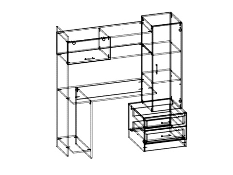 Компьютерный Стол Стайл №7 (Ш-1534 x Г-570 x В-1600 мм)/Разные Цвета